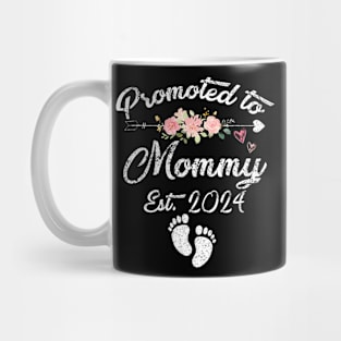 Promoted To Mommy Est 2024 Floral Mug